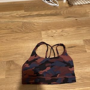 Lululemon pink camp sports bra